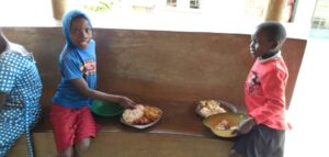 Children having food
